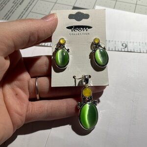 ICON COLLECTION Green and Yellow Earrings